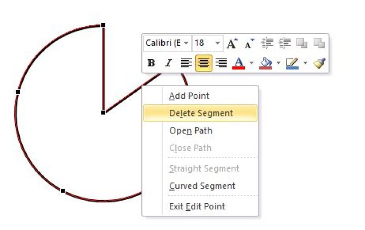 Delete a straight segment