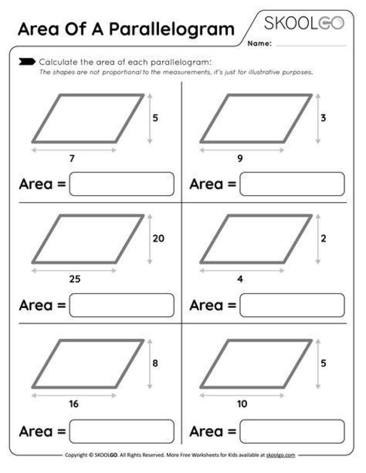 Finding shaded triangle areas in a parallelogram