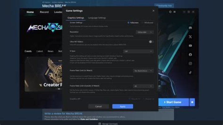 How can I change graphical settings without launching the game?